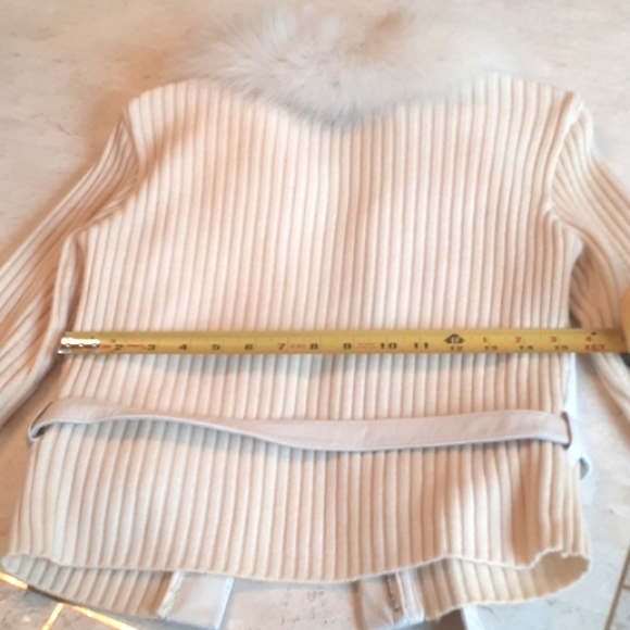 Vintage Ladies leather & wool/fox fur jacket sz XS..from store Cache,, NEW - Picture 9 of 14